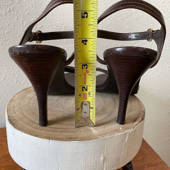 Style & Co. Brown Leather Strappy Heels Size 9M - Picture 5 of 6